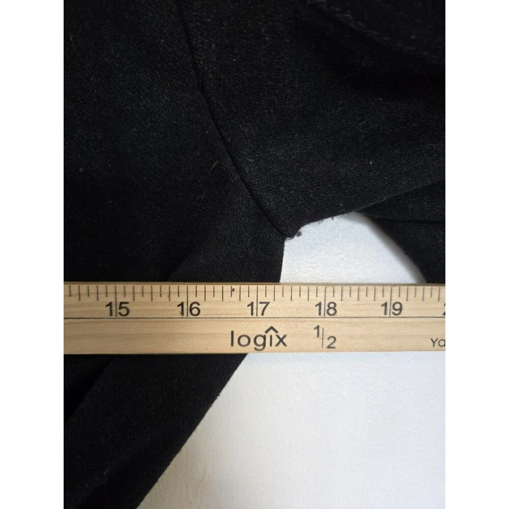 Nine West Womens 8 Black Wool Blend‎ Belted Peacoat Winter Old Money Classy